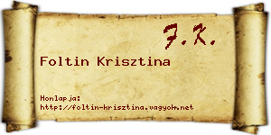 Foltin Krisztina névjegykártya