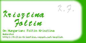 krisztina foltin business card
